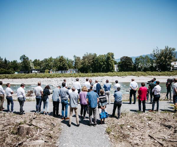 Presentation of the planned protection system at the stream Bregenzerbach 